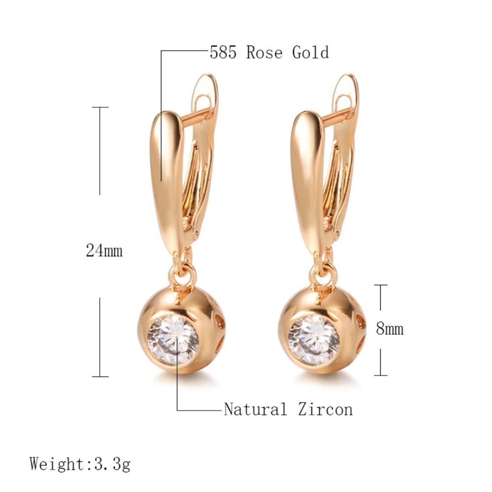 🌟Rose Gold Plated Earrings with round hollow balls - Picture 5 of 5